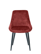 Stuhl, 2er-Set – Bezug rot, Beine schwarz