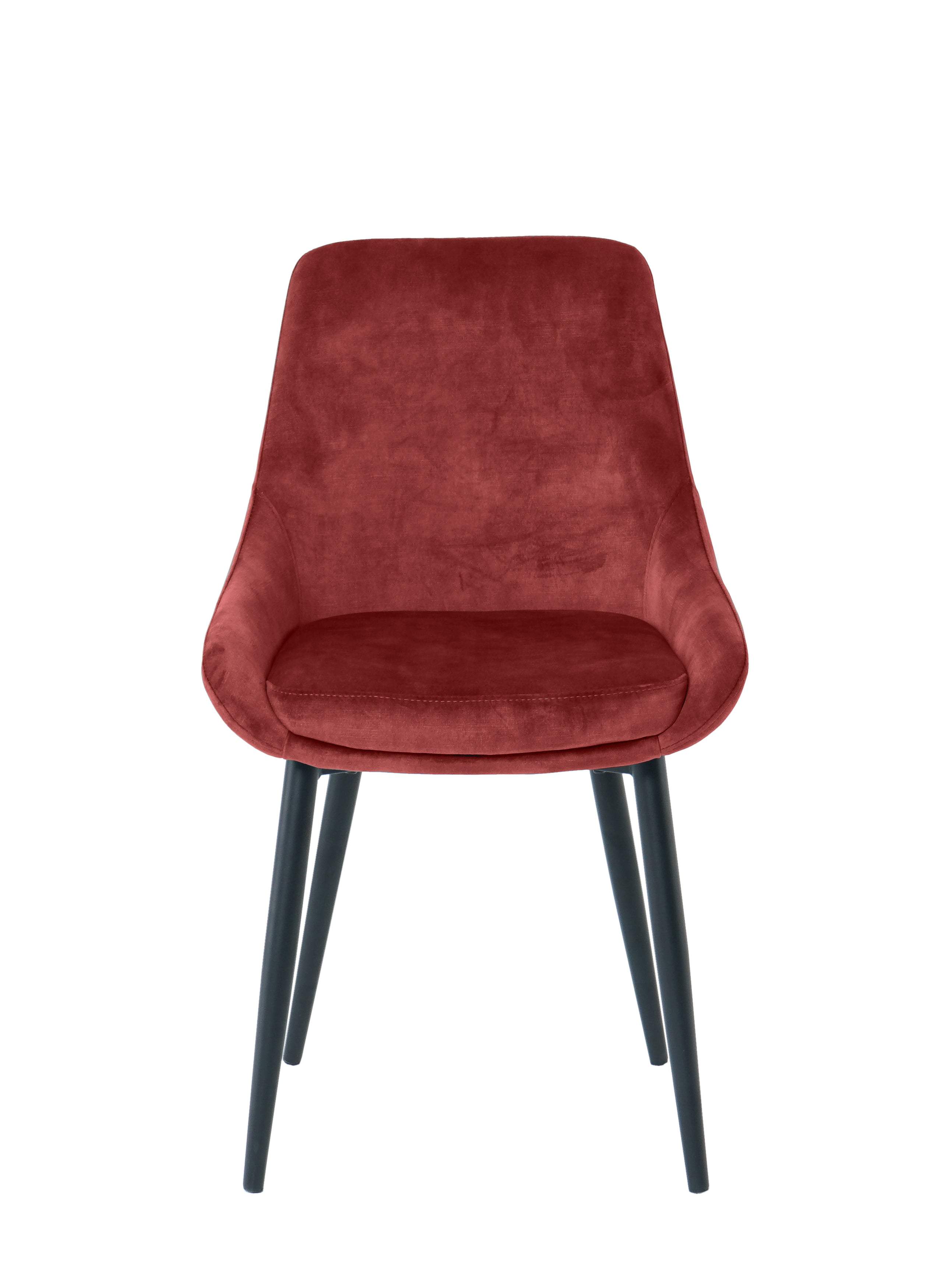 Stuhl, 2er-Set – Bezug rot, Beine schwarz