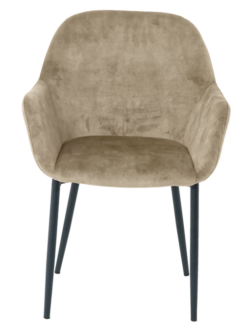 Armlehnstuhl, 2er-Set – Bezug beige, Beine schwarz – Bild 2