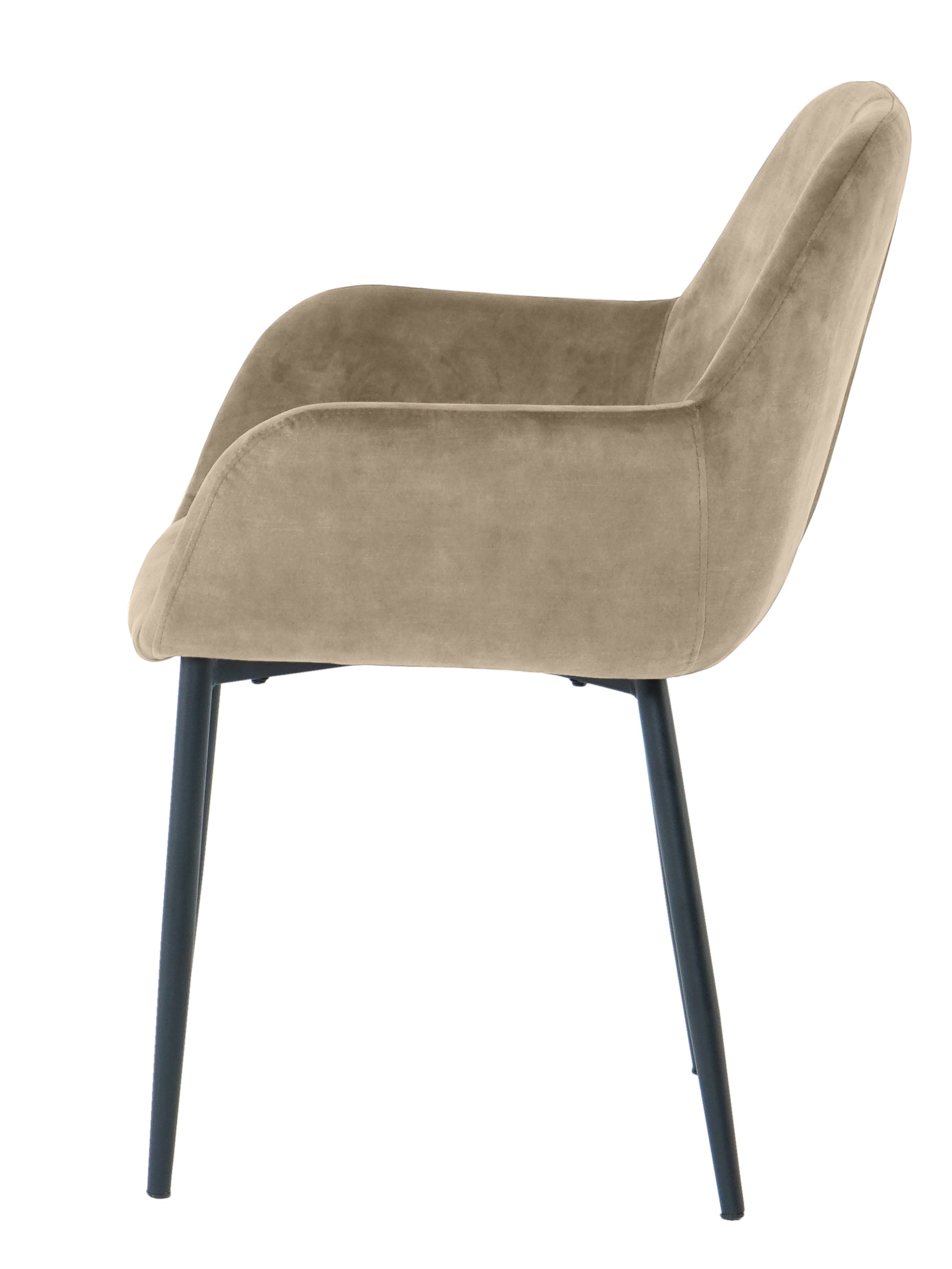 Armlehnstuhl, 2er-Set – Bezug beige, Beine schwarz – Bild 3