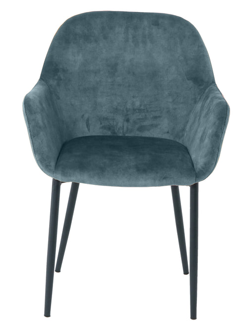 Armlehnstuhl, 2er-Set – Bezug blau, Beine schwarz – Bild 2