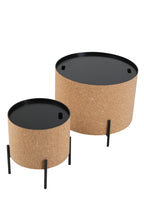 CORK Couchtische, 2er Set – Natur, schwarz – Bild 2