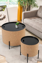 CORK Couchtische, 2er Set – Natur, schwarz – Bild 18