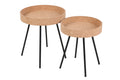 CORK Beistelltisch, 2er Set – Natur, schwarz
