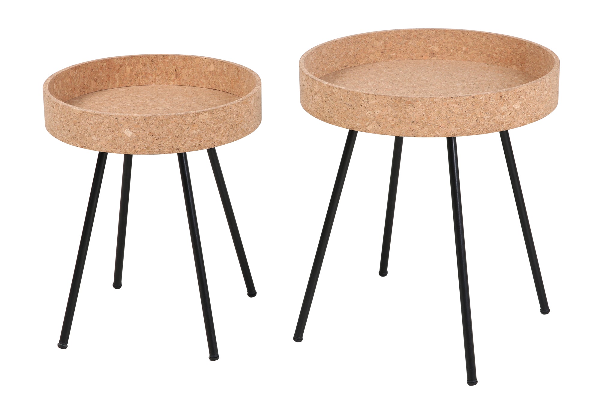 CORK Beistelltisch, 2er Set – Natur, schwarz – Bild 3