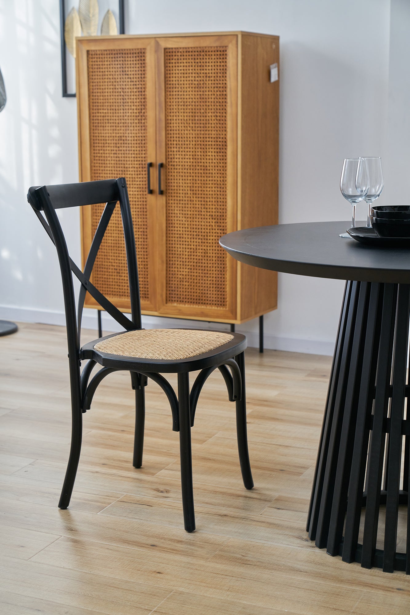 Stuhl, 2er-Set – Schwarz, natur – Bild 8