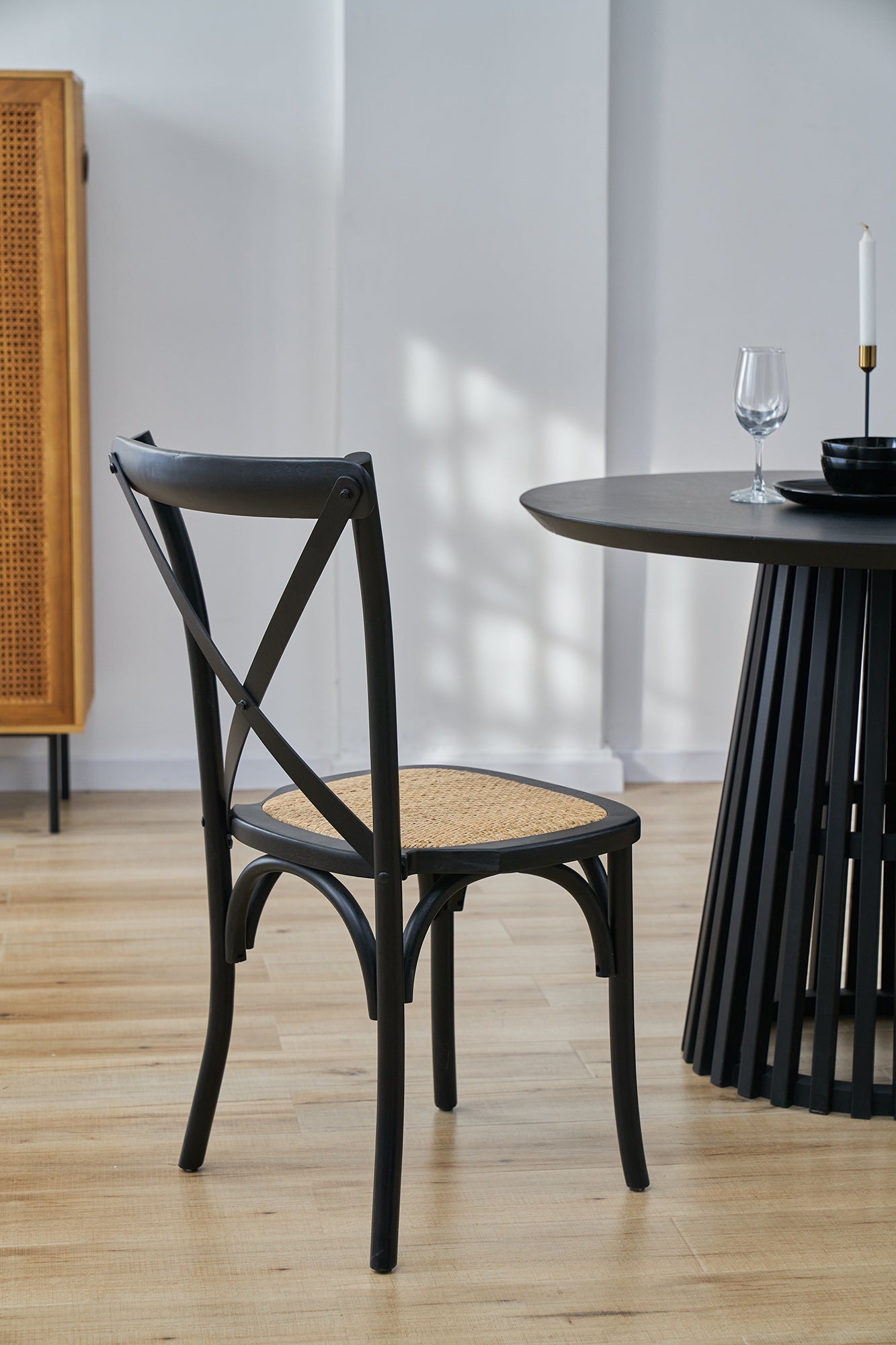 Stuhl, 2er-Set – Schwarz, natur – Bild 9