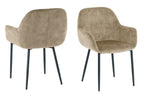 Armlehnstuhl, 2er-Set – Bezug beige, Beine schwarz – Bild 6