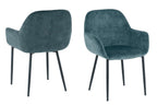 Armlehnstuhl, 2er-Set – Bezug blau, Beine schwarz – Bild 6