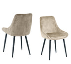 Stuhl, 2er-Set – Bezug beige, Beine schwarz – Bild 6