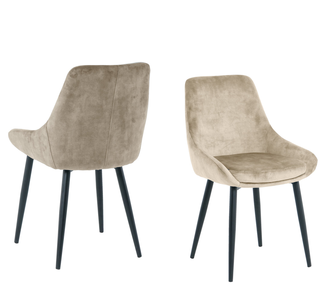 Stuhl, 2er-Set – Bezug beige, Beine schwarz – Bild 6