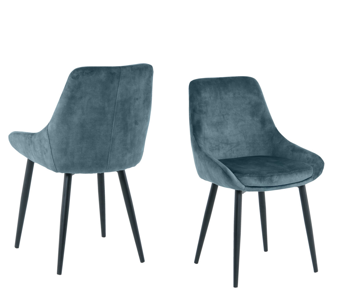 Stuhl, 2er-Set – Bezug blau, Beine schwarz – Bild 6