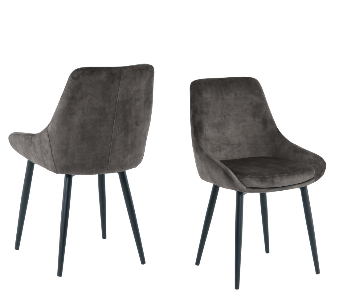 Stuhl, 2er-Set – Bezug dunkelgrau, Beine schwarz – Bild 6