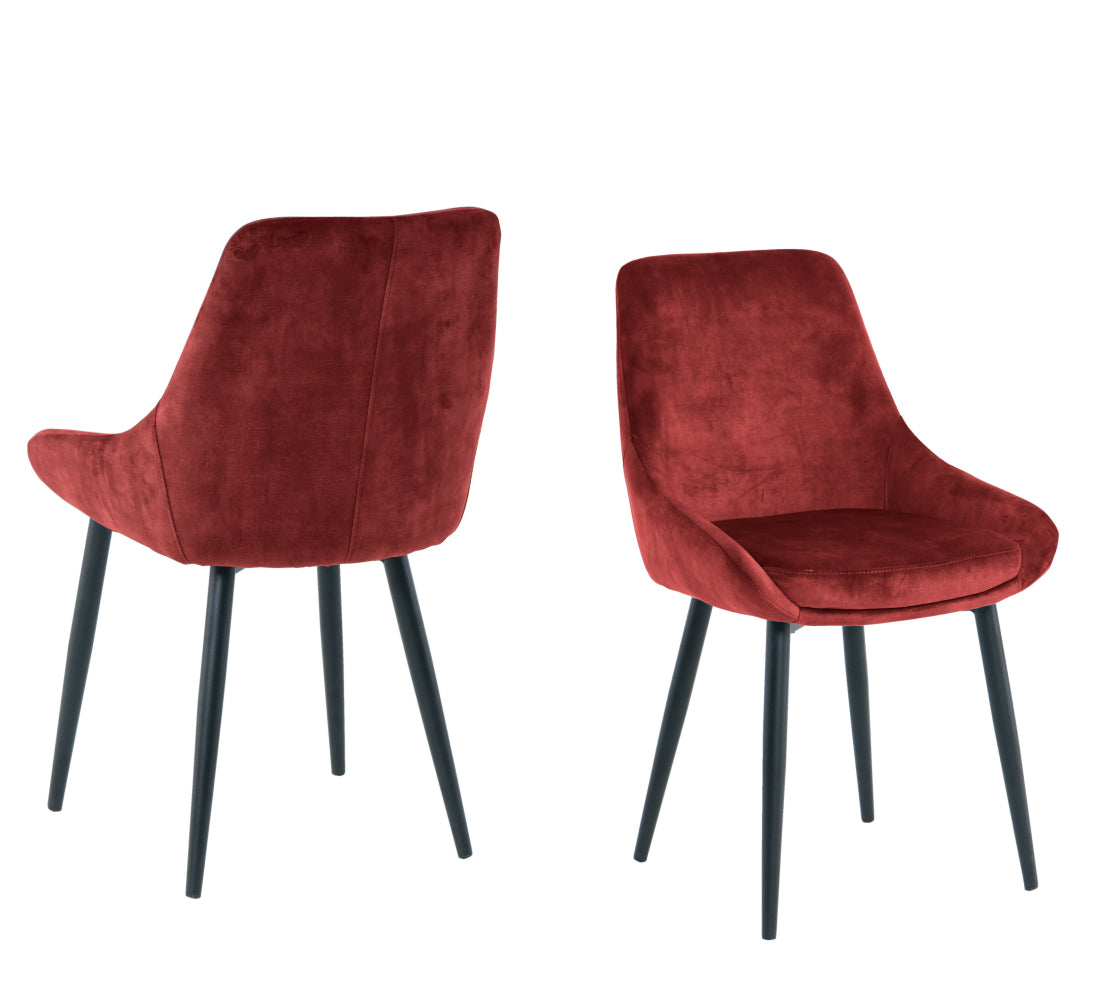 Stuhl, 2er-Set – Bezug rot, Beine schwarz – Bild 6