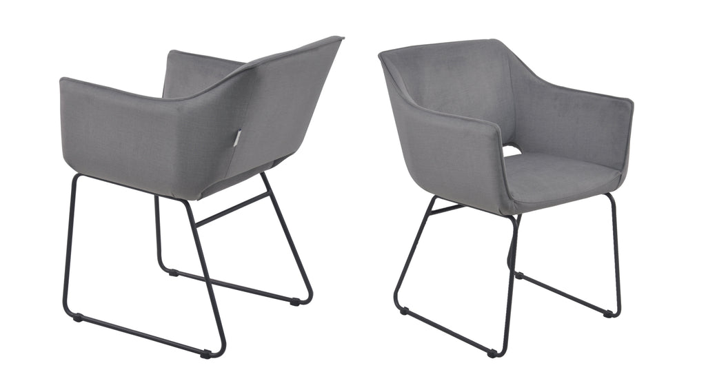 SIT&CHAIRS Armlehnstuhl, 2er-Set – Gestell schwarz, Bezug Basalt – Bild 12