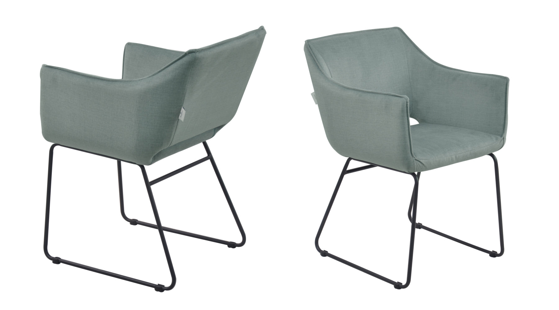 SIT&CHAIRS Armlehnstuhl, 2er-Set – Gestell schwarz, Bezug Celadon – Bild 12