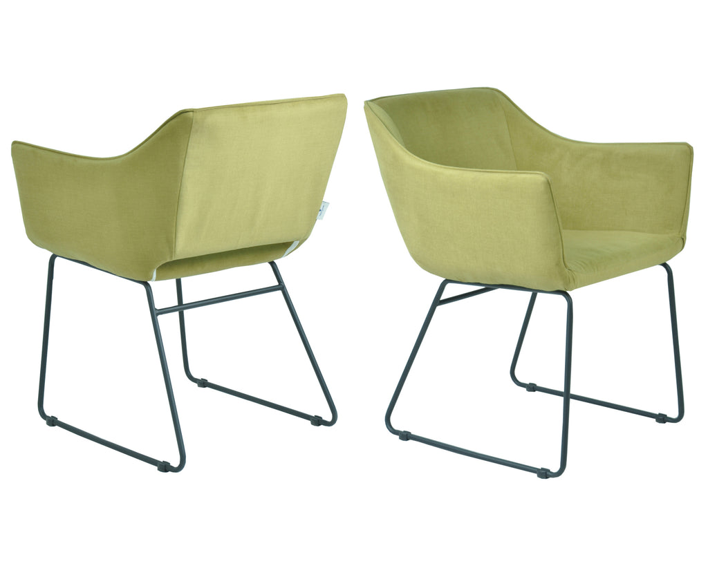 SIT&CHAIRS Armlehnstuhl, 2er-Set – Gestell schwarz, Bezug Gold Mustard – Bild 6