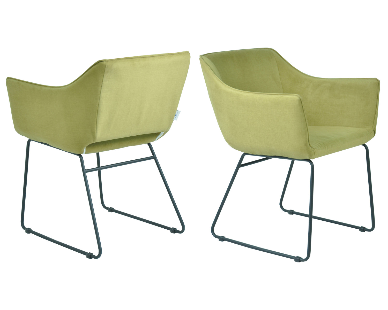 SIT&CHAIRS Armlehnstuhl, 2er-Set – Gestell schwarz, Bezug Gold Mustard – Bild 6