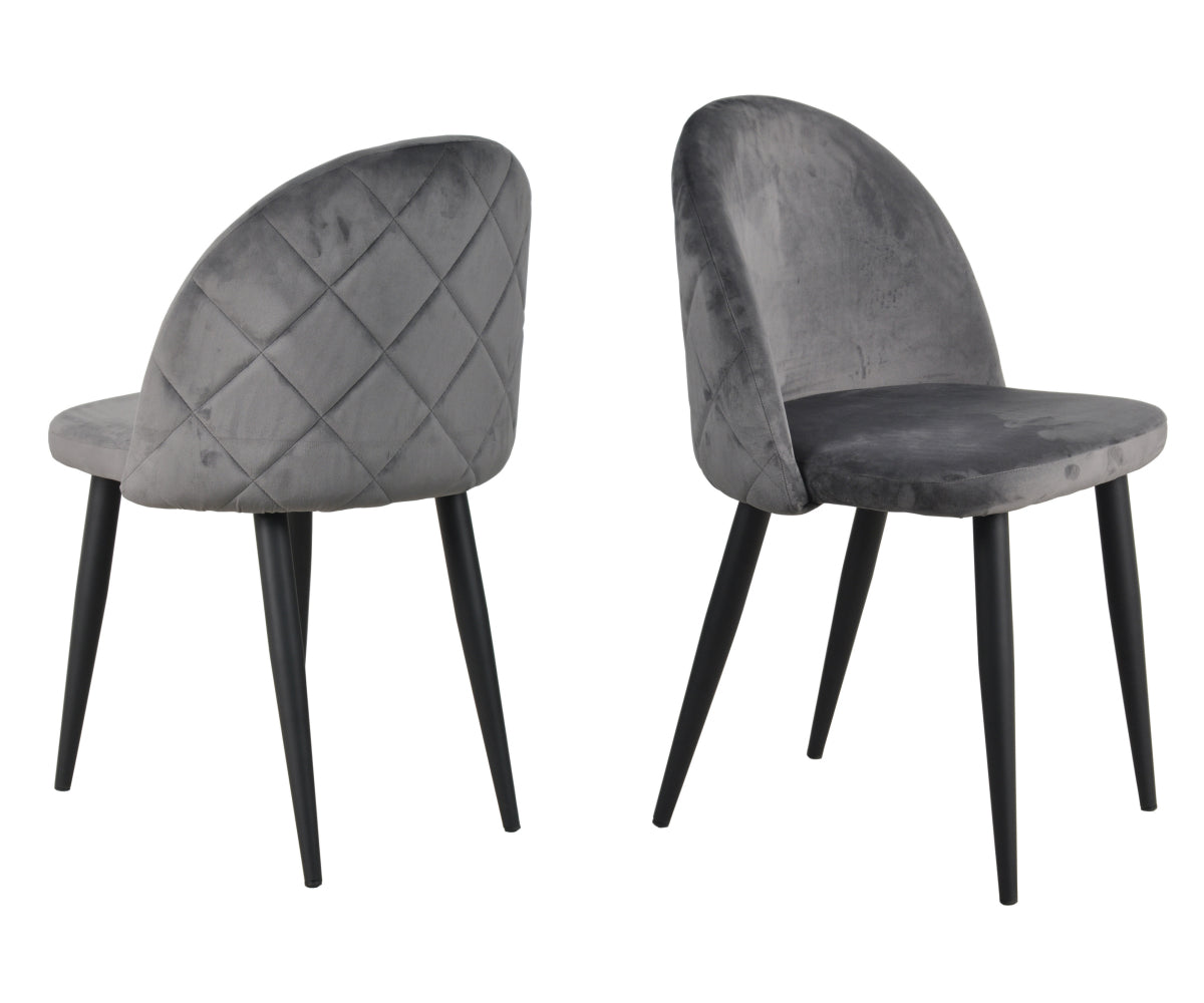 SIT&CHAIRS Stuhl, 2er-Set – Gestell schwarz, Bezug dunkelgrau – Bild 7