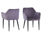 SIT&CHAIRS Armlehnstuhl, 2er-Set – Gestell schwarz, Bezug dunkelgrau – Bild 10