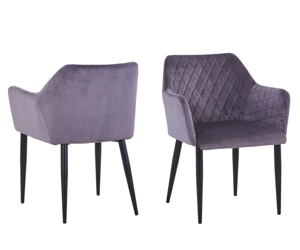 SIT&CHAIRS Armlehnstuhl, 2er-Set – Gestell schwarz, Bezug dunkelgrau – Bild 10