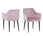 SIT&CHAIRS Armlehnstuhl, 2er-Set – Gestell schwarz, Bezug altrosa – Bild 8