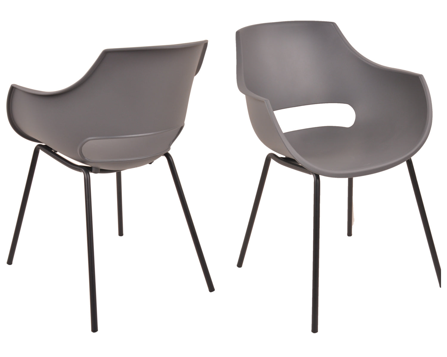 SIT&CHAIRS Stuhl, 2er-Set – Sitz grau, Beine schwarz – Bild 12