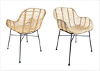 RATTAN Armlehnstuhl, 2er-Set – Natur – Bild 12