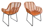 RATTAN Armlehnstuhl, 2er-Set – Natur, Gestell antikschwarz – Bild 17