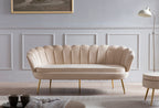 Sales Fever - Muschelsofa 3-Sitzer aus Samt Beige