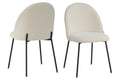 TAYLOR Stuhl, 2er-Set – Bezug beige, Beine schwarz
