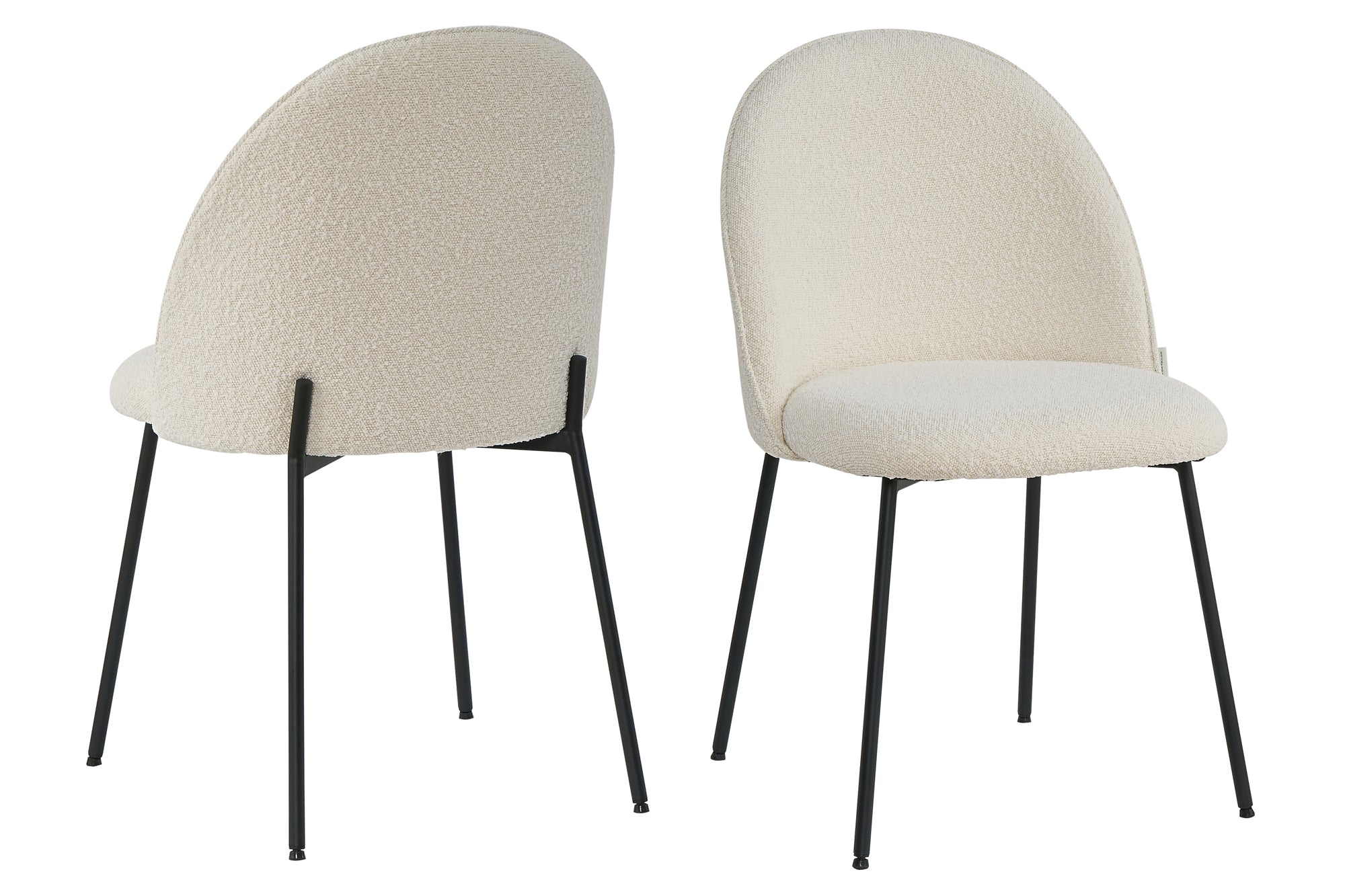 TAYLOR Stuhl, 2er-Set – Bezug beige, Beine schwarz