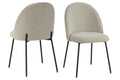 TAYLOR Stuhl, 2er-Set – Bezug graubeige, Beine schwarz