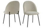 TAYLOR Stuhl, 2er-Set – Bezug graubeige, Beine schwarz