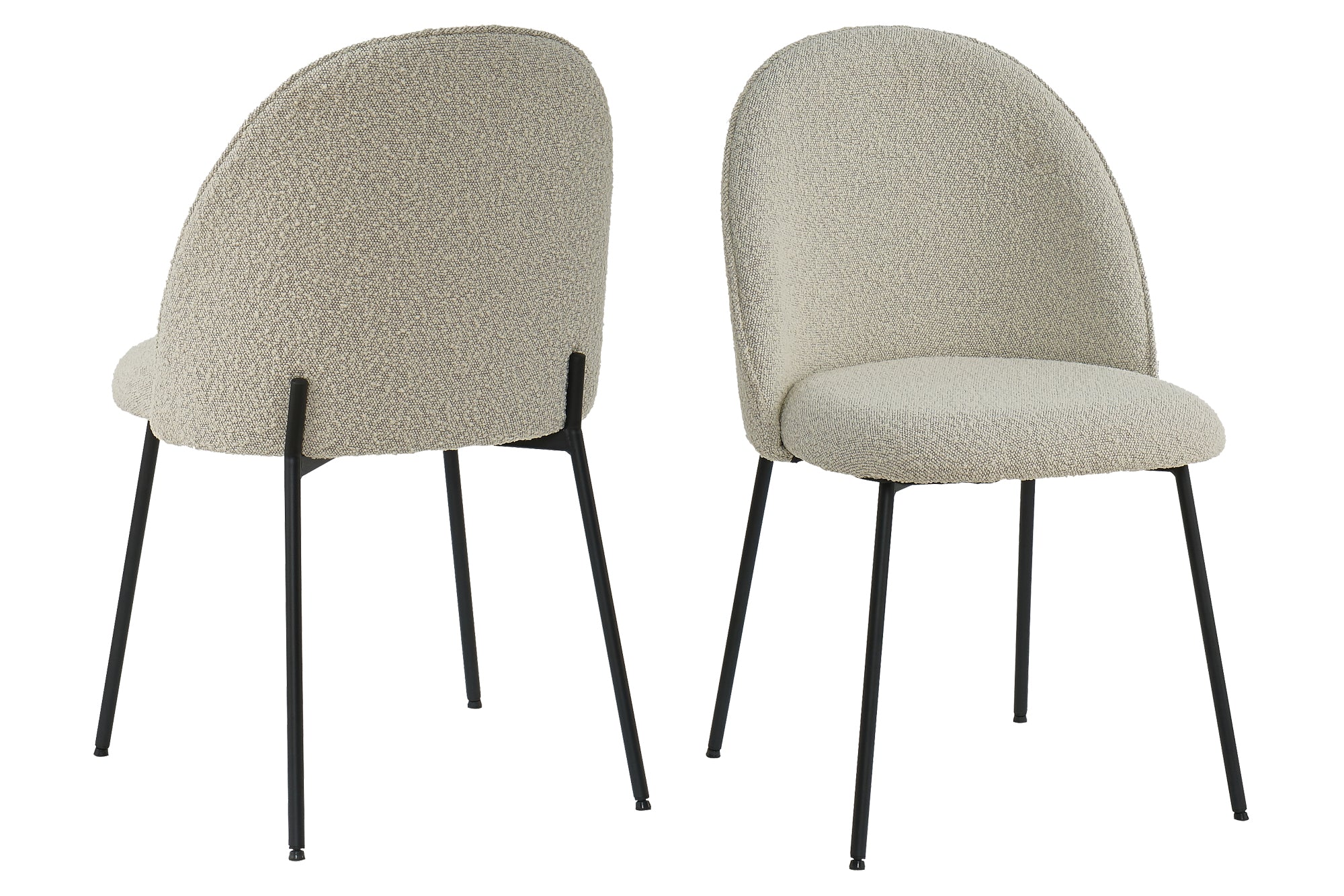 TAYLOR Stuhl, 2er-Set – Bezug graubeige, Beine schwarz