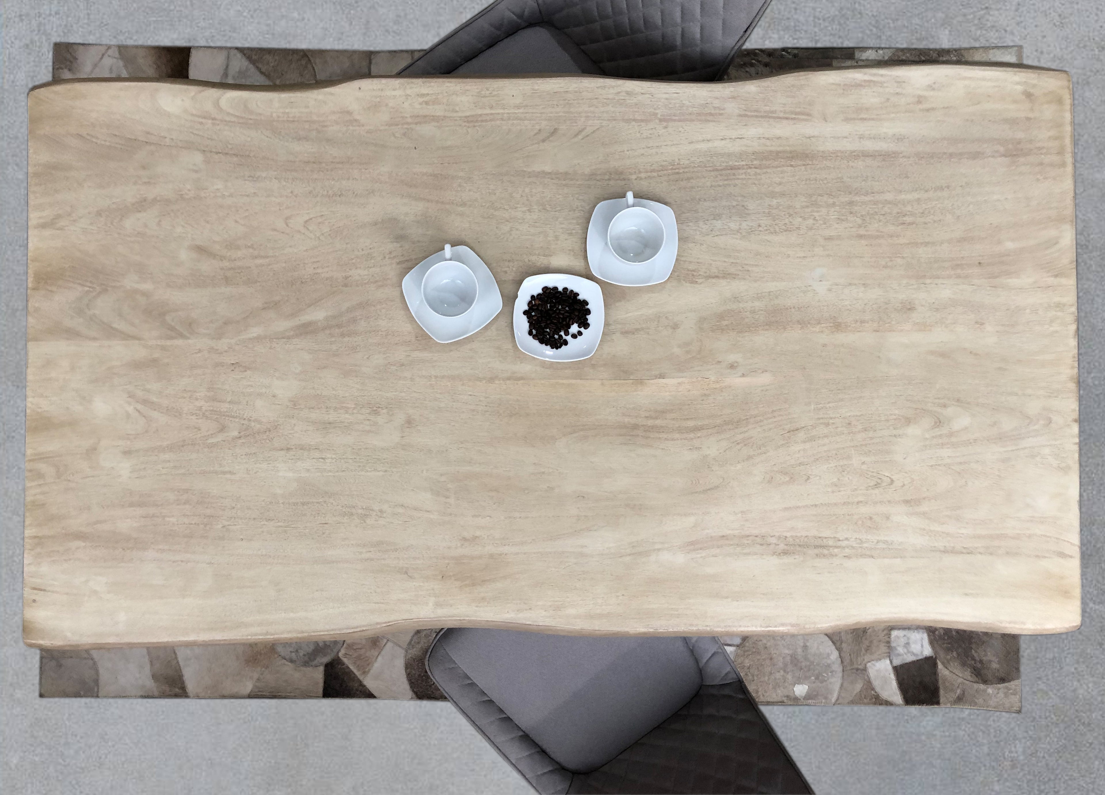 TABLES & CO Tisch 160 x 85 cm, Platte hell gekälkt, Gestell schwarz – Platte hell gekälkt, Gestell schwarz lackiert – Bild 7