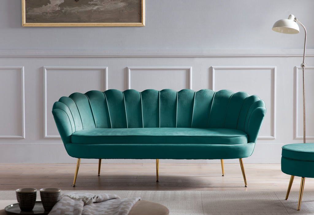 Sales Fever - Sitzpouf rund aus Samt Grün