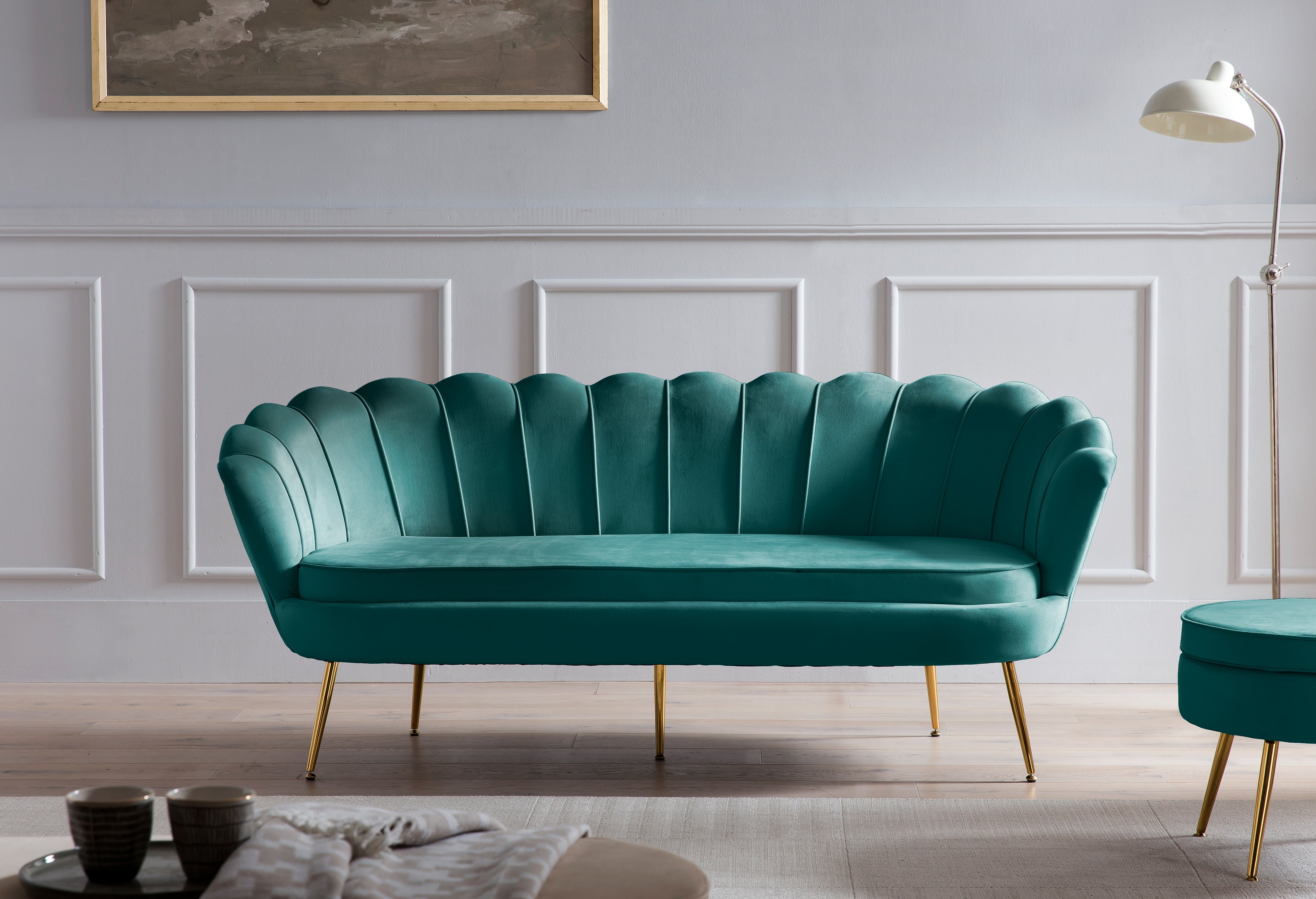 Sales Fever - Sitzpouf rund aus Samt Grün