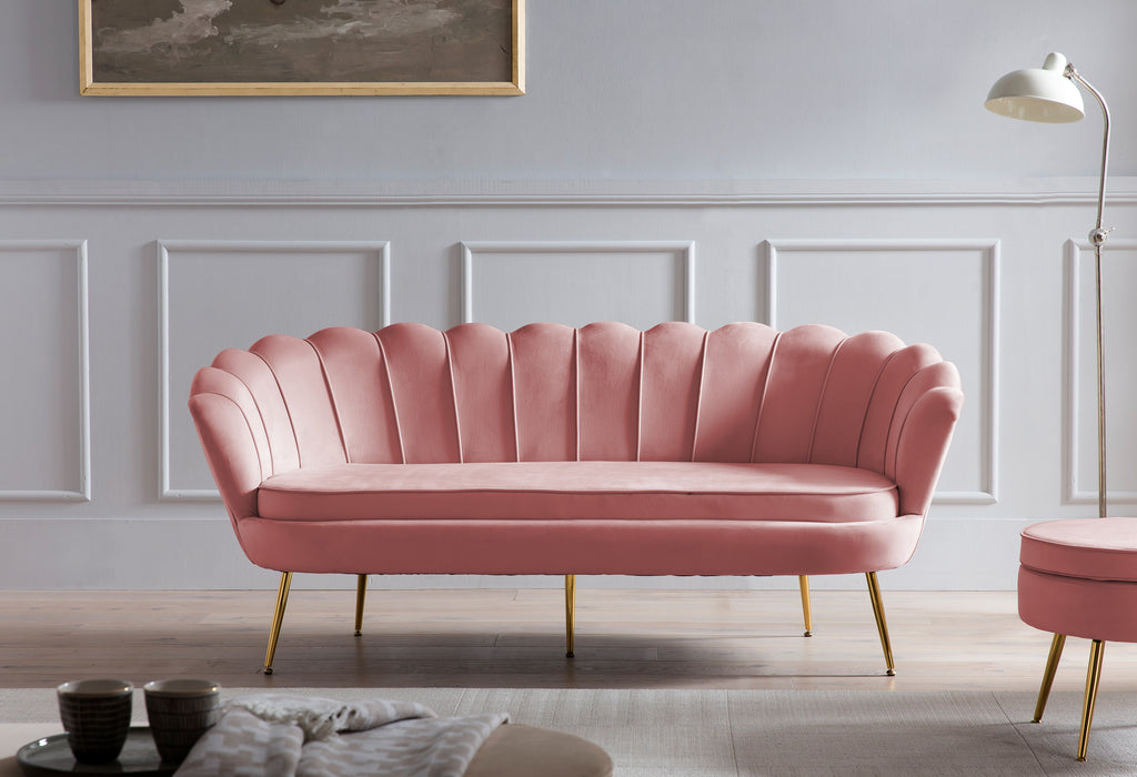 Sales Fever - Sitzpouf rund aus Samt Rose