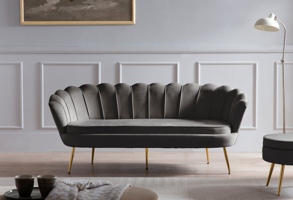 Sales Fever - Sitzpouf rund aus Samt Schwarz