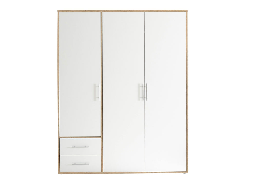 Kleiderschrank 3 türig  Eiche/ weiß