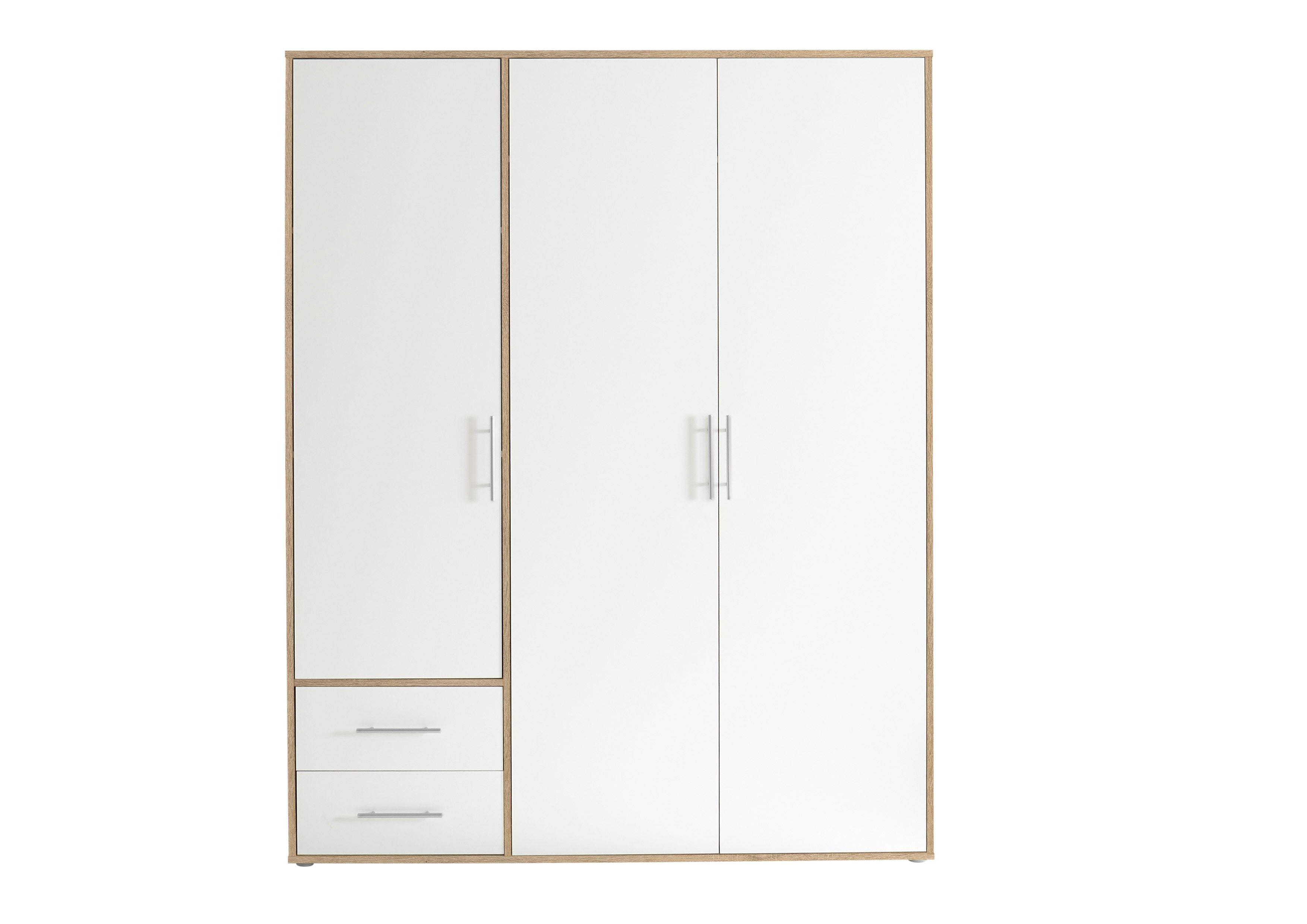 Kleiderschrank 3 türig  Eiche/ weiß