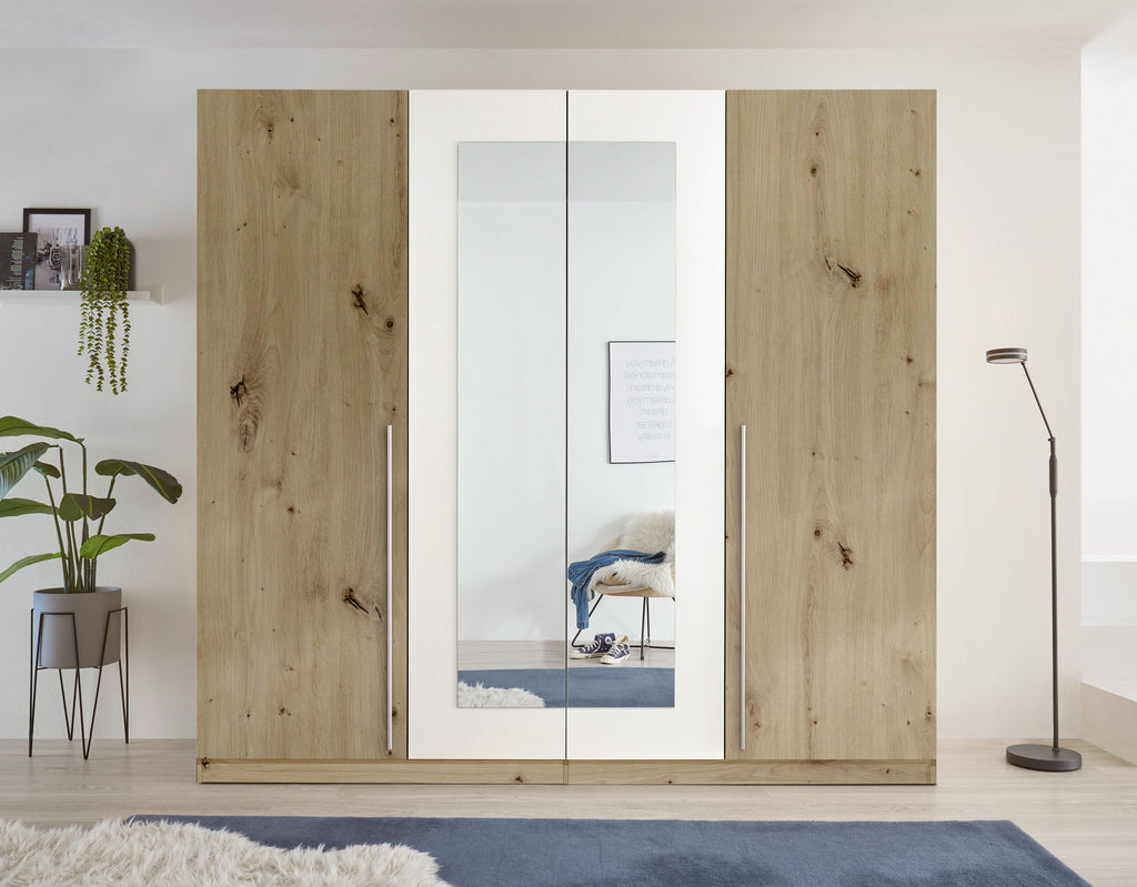 Kleiderschrank 4 türig  in 4 Farben