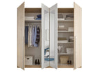 Kleiderschrank 4 türig  in 4 Farben