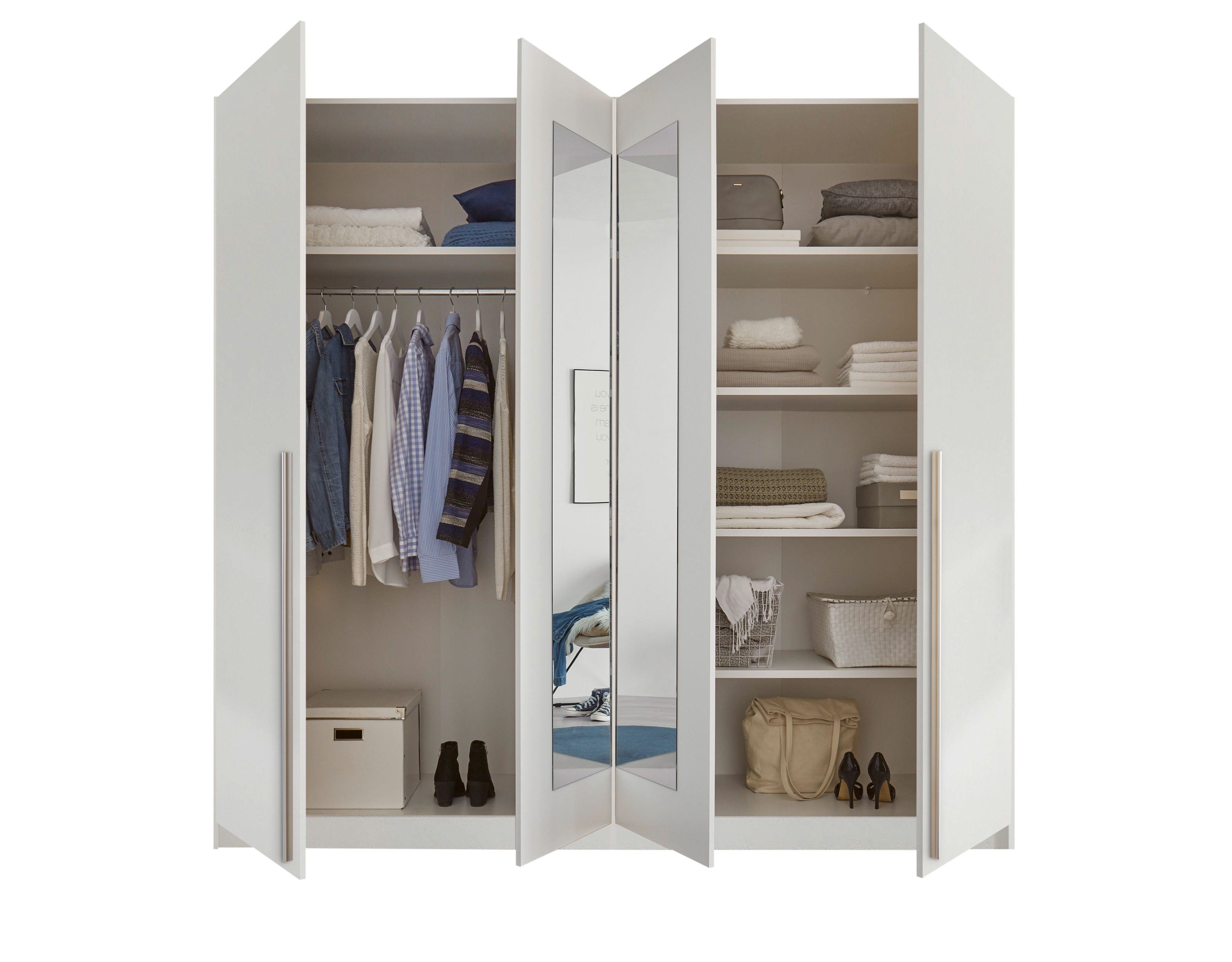 Kleiderschrank 4 türig  in 4 Farben