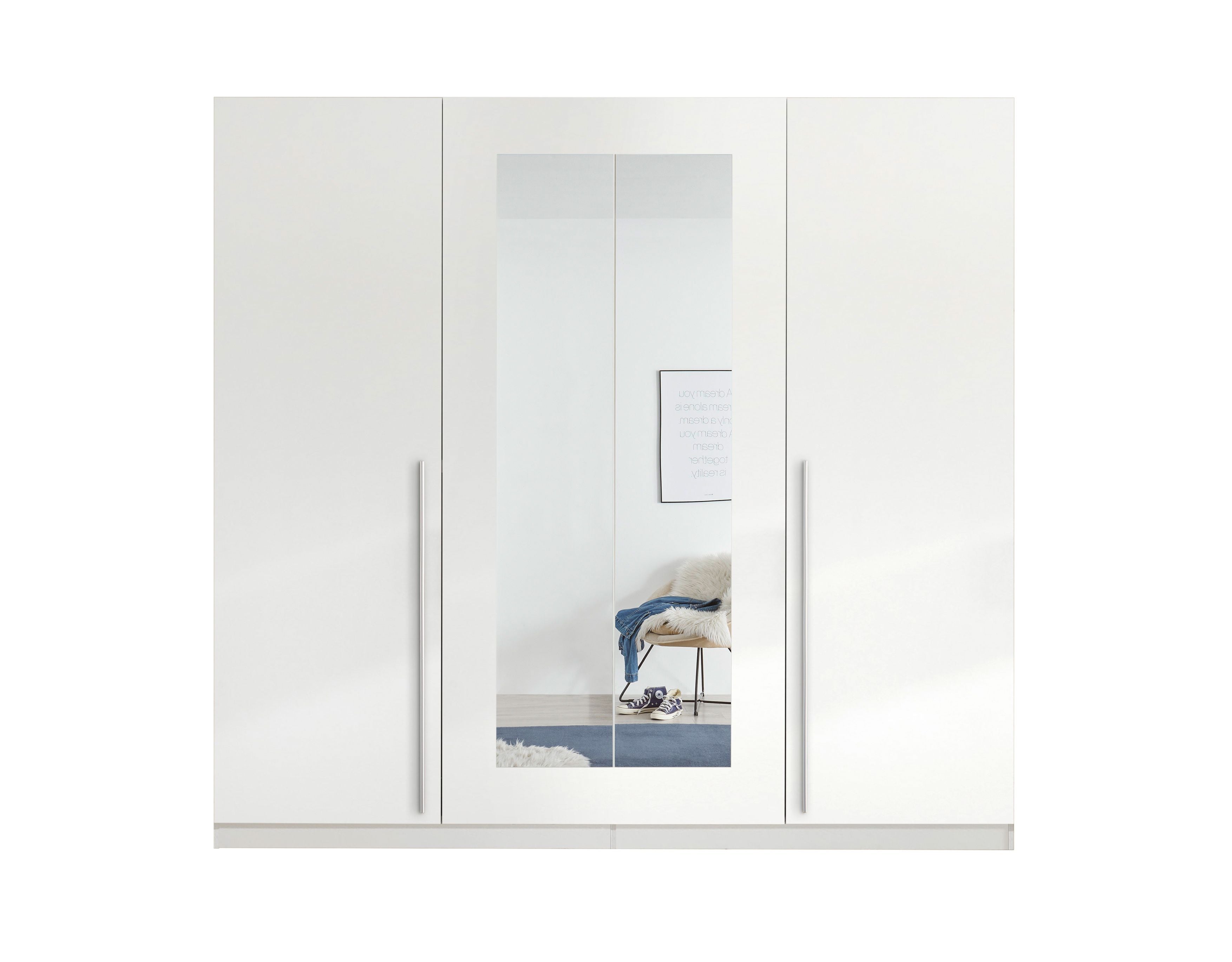 Kleiderschrank 4 türig  in 4 Farben