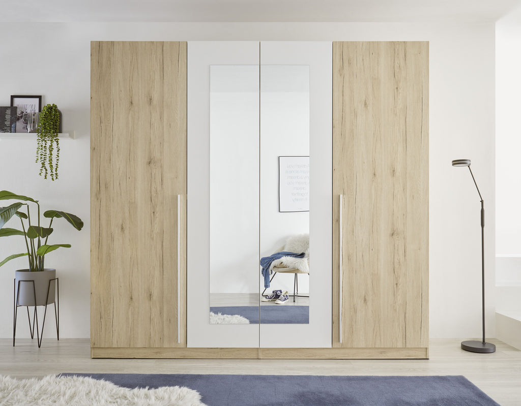 Kleiderschrank 4 türig  in 4 Farben