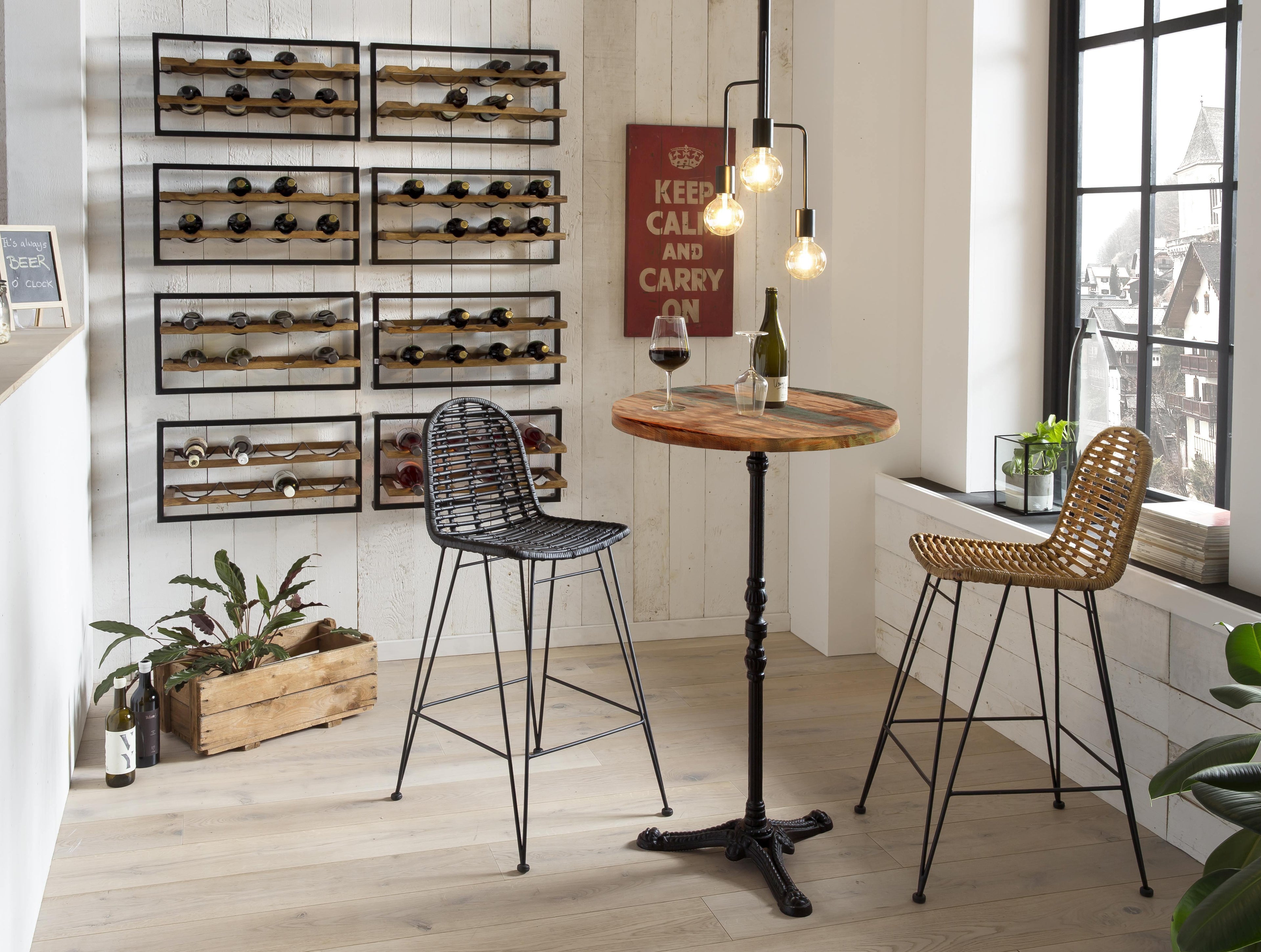 RATTAN Barhocker – Antikschwarz – Bild 6