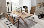 TABLES & CO Tisch 160x90 cm – Platte natur, Gestell antikbraun – Bild 3
