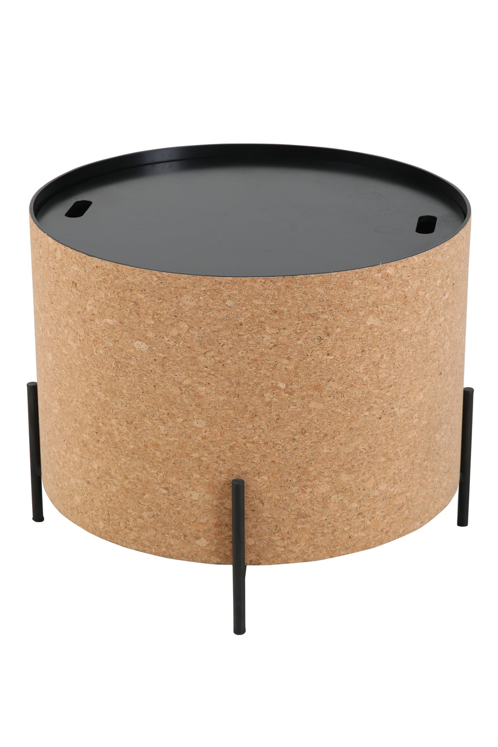Möbilia - Couchtische, 2er Set 63x63x48,5 cm natur, schwarz